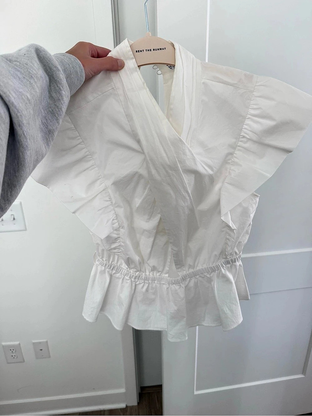 Free People White Peplum Blouse Size 8 Like New